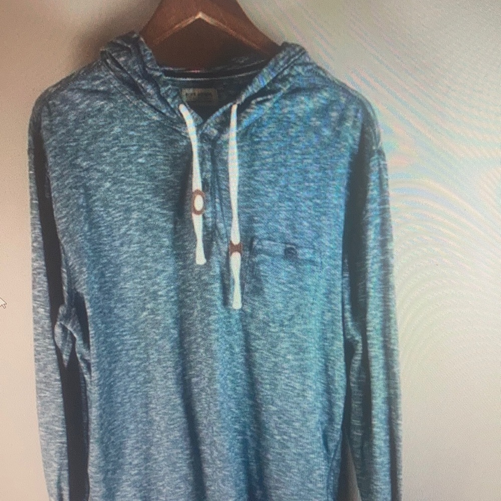 Ruff Hewn Womens XL Blue Pullover Hoodie Long Sleeve Henley Casual Top